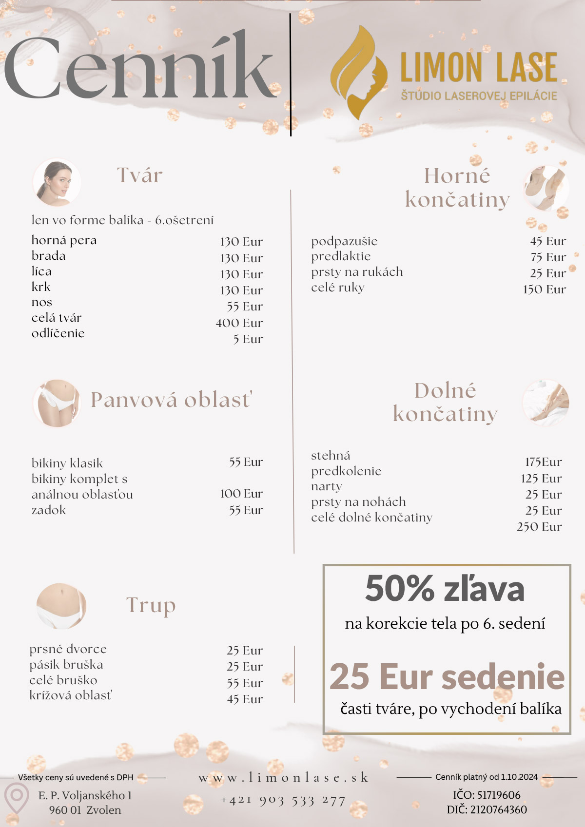 Cenník LIMON LASE